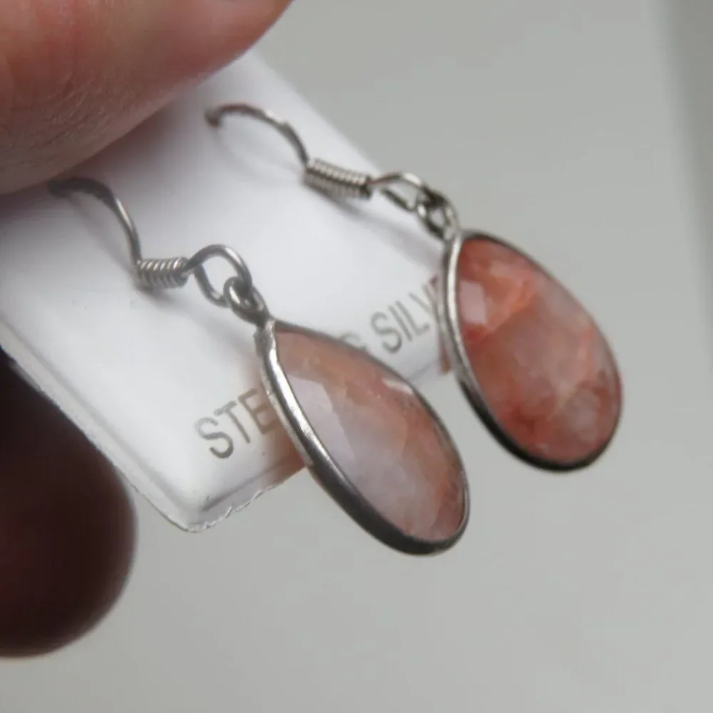 Sterling Silver Lab Created Ruby Earring Hand Crafted